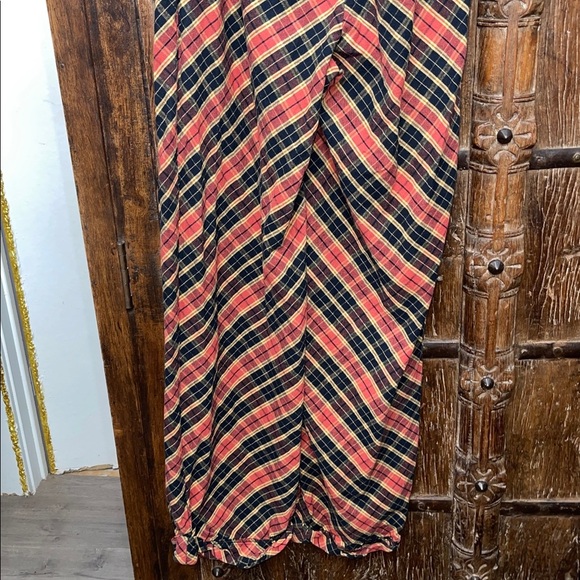 Unique Vintage Plaid Balloon Grunge Goth Pants Red Gold Black | Size M (6–8) - Picture 7 of 8